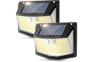 spqment Solar Lights Outdoor Garden : 248 LED Security Lights Outdoor - 3 Modes Motion Sensor Solar Powered Light - IP65 Waterproof 270° Wide Angle - Outside Yard Garage Wall Lighting 2 Pack