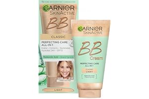 Garnier SkinActive Classic Perfecting All-in-1 BB Cream, Shade Classic Light, Tinted Moisturiser SPF 15, Brightens and Evens Skin, With Hyaluronic Acid Aloe & Mineral Pigments, 50 ml