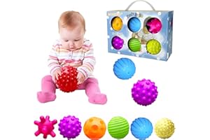‎ROHSCE ROHSCE 6pcs Baby Textured Multi Ball Set Infant Sensory Balls Massage Soft Ball