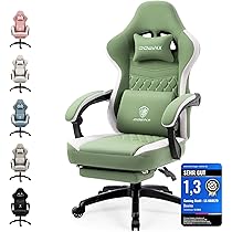 Dowinx Gamingstoel met pocketveringkussen, massagegamingstoel met voetensteun, ergonomische racing-gamerstoel, belastbaar tot 150 kg, Grijs