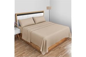 GC GAVENO CAVAILIA Einfarbige Bettwäsche mit Rautenmuster Pflegeleichtes Bettlaken für Einzelbett, weich und gemütlich, bügelfrei, 2 Stück, Polyester, 50% Baumwolle, Natur, King Size