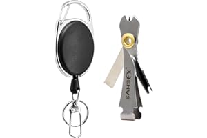 SAMSFX Kit d'outils pour pêche à la mouche avec rétracteur, pince pour ligne et ciseaux, A072