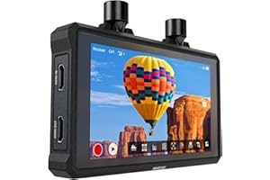 Hollyland Mars M1 Enhanced Kamera Field Monitor 4K HDMI & SDI Video Funkstrecke Reichweite 150m Latenz 0.08s FHD 1920x1080 1000nit 5.5" Touch 3D LUT APP Videoüberwachung DC-Out Schnittstelle (1 Set)