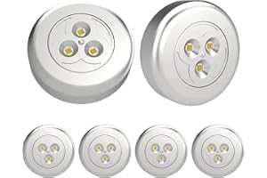SOAIY 6PZ Luce adesiva a batteria Luci Armadio Luce notturna con 3AAA Batterie Risparmio energetico Leggerissimo per Cucina, Corridoio, Scale, Camere per bambini, Garage, Luce Calda (6pz SMD Calda)