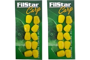 PRO FILSTAR Set di 20 Esche Artificiali Mais Giallo - Esche per Pesca alla Carpa - Carpfishing - Pesca Fondo per Acqua Salata e Acqua Dolce - Mais Galleggiante - Articoli Pesca - Accessori Pesca