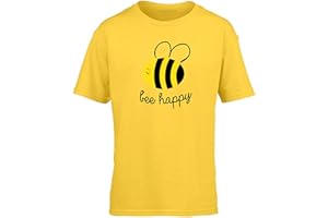 Hippowarehouse Bee Happy Kids Children's Short Sleeve t-Shirt
