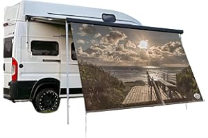 ‎CAMPIDOO CAMPIDOO Textil Sonnensegel | MEERBLICK Fotodruck | Sonnen- und Sichtschutz | Markisen Vorderwand | Kederleisten Befestigung | Camping Zubehör (200x200 cm)