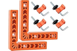 NIYATA Escuadra de ángulo de 90 grados, abrazadera de ángulo de 90 grados, tensor de ángulo, tensor de ángulo de 90 grados, 2 piezas de escuadra de posicionamiento de 90 grados, dispositivo de cuña de ángulo