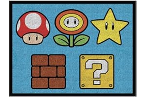 Franco Super Mario Kids Room Non Slip Area Rug, 69 in x 52 in, (Official Licensed Product)