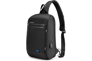 Kingsons Crossbody Bag for Men & Women Small Crossbody Casual Travel Tiny Sport Hiking Cycling Day Bag(Light Blue), Black, Tsa Lock Bag