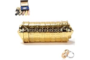 NEWUPZSI Da Vinci Code Mini Cryptex Geschenk männer Frauen Cryptex Brief Passwort Lock Mann männer Frauen Freund Freundin Mama Mann (Gold)