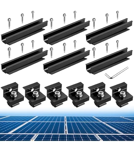 Panneau Solaire Camping-car Lot De 4 Supports De Panneau Solaire Pour Toit Plat, Kit De Fixation Pour Panneau Solaire, Pince Fixation Panneau Solaire Camping Car