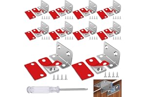 Nadinsta 10 Pièces Aimant Porte Placard, Ultra Mince Aimant pour Porte de Placard, Loqueteau Magnétique Forme en L avec Tournevis et Vis, pour Coulissante Tiroirs, Fenêtre, Armoire(Argenté)