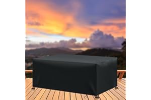 AOFOAE Funda Protectora Muebles Jardin 160x140x75cm/LxWxH Protector Mesa Exterior Fundas,600D Oxford en Revestimiento de PU Funda Muebles Jardin Rectangular para Mesas Sillas Sofás Mobiliario Exterior