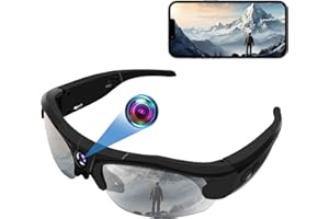 UYIKOO Mini Kamera Sonnenbrille, WiFi Kleine Kamera Sport Kamerabrille 1080P HD Mikro Videokamera mit UV Schutz Polarisierte Schießkamerabrille Unterstützt iOS & Android für Outdoor Sport