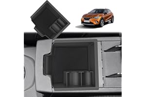GAFAT Compatible with Renault Captur 2/ Symbioz 2025 2026-2020 Centre Console Storage Box, Captur 2025 Armrest Organiser Tray, For Coins and Small Items, Captur 2 Accessories (Black)