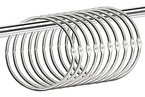 HOMEJOY 10 Stück 80mm Warenring Große Metallring Vielseitiger Buchbinderinge mit Schnellverschluss Schlüsselring mit Offenem zum Aufhängen von Duschvorhang Kleidung Lose Blatt Scrapbook (Silber)