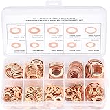 200 Stück Unterlegscheiben, Kupfer Flach Dichtungsringe Set, Kupferdichtringe Sortiment Für Schrauben(M5 M6 M8 M10 M12 M14)