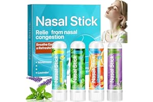 NAXIXI 4PCS Nasal Stick for Adults,Instant Relief Nasal Stick Cleansing Lung,Na/tural Refreshing Nasal Inh/aler Stick,Pocket-Size Breath Rel/ief Nose Stick,Portable Nasal Congestion Inh/aler for Refreshing