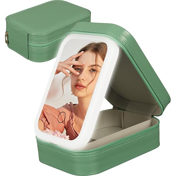 Vegena Make-up-Box Mit Beleuchtetem Spiegel – Kosmetikkoffer Mit 3-farbigem LED-Licht, Touch-Control, Viel Stauraum