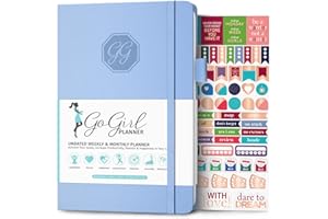 GoGirl Planner and Organizer for Women – A5 Weekly Planner, Goals Journal & Agenda to Improve Time Management & Productivity (Light Blue)