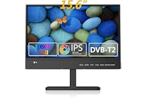 KCR 15.6 Inch 1080P Freeview Cable TV,Digital DVB-T2 Tuner,AV Input,HDMI/VGA,USB Slot,Remote Control,Car (12 Volt) or Mains Power