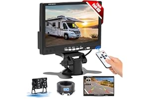 Camecho 12 V - 24 V Coche Copia de Seguridad cámara Impermeable visión Nocturna cámara de visión Trasera con Cable Sistema Kit + 7 LCD Monitor para autobús/Remolque camión/Van/RV/Los campistas