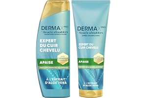 DermaXPro by Head & Shoulders Apaise Shampoing Antipelliculaire 250ml + Après-Shampoing 220ml Aloe Vera, Hydrate les Cheveux et Apaise le Cuir Chevelu
