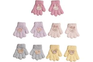 Genérico Guantes Niña Niño, 5 Pares de Guantes de Invierno para Niños de 2-5 Años, Extremadamente Suaves, Ideal para Actividades de Frío, Nieve y Exteriores, Talla Única