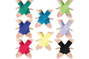 GEYOGA 8 Paia Guanti Senza Dita con Protezione Solare da Donna