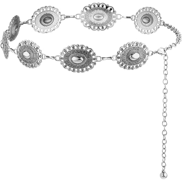 Cintura con catena Concho vintage boho - Catena regolabile da