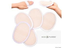 ECO-FUSED Serviettes luffa (Paquet de 5) - Éponges à récurer exfoliantes - Matériel coton doux - Produit essentiel pour les soins de la peau - Pour douche/bain - Texture fibreuse - Parfait pour le lavage