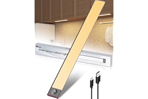 VLOEE Barre LED Cuisine Rechargeable USB, Dimmable 3600mAh 40cm Lampe Placard LED Detecteur de Mouvement Reglette led cuisine Sous Meuble Sans Fil Lumiere Capteur Mouvement Interieur pour Escalier Armoire