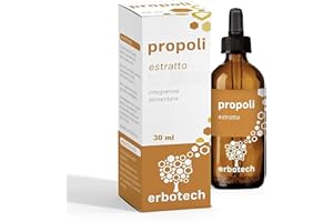 ‎ERBOTECH ERBOTECH Propolis mit Tropfer 30 ml, Urtinktur, 100% reiner Extrakt, natürliches Heilmittel gegen Halsschmerzen und Husten, trägt zum Wohlbefinden der oberen Atemwege bei, Made in Italy