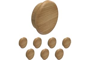 Heimatspäne Abdeckkappen für Bohrlöcher Eiche in verschiedenen Größen [8 Stück] – Schraubenabdeckung Holz natürlich geölt zum Eindrücken – Bohrloch Abdeckkappen als Blindstopfen [Ø20mm]