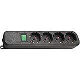 Brennenstuhl, Presa multipla Eco-Line con interruttore 4-posti nero senza cavo