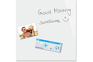 ‎BE!BOARD Be!Board B1100 Glas-Magnettafel rein-weiß, 45 x 45 cm, Memoboard magnetisch & beschreibbar, incl. 2 Neodym-Magnete, rahmenlos, für Wohnung und Büro