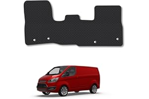VAN DEMON Ford Transit Custom (2013-2023) [Manual] Rubber Van Mats Accessories Tailored Fit Compatible Accessory Waterproof Protection Non-Slip Car Floor Mats 3mm Thick Full Coverage Durable Coverage with Clips