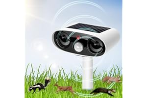 HOPSEM Cat Scarer Sensors for Garden Cat Deterrents Ultrasonic Cat Repellent Solar Powered Waterproof Animal Repeller Motion Activated Sensor for Fox Dogs Farm etc