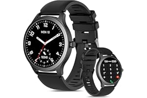 TENSKY Smartwatch Uomo Donna 1.3" Rotondo Orologio Chiamata e Risposta Fitness Tracker con Contapassi Cardiofrequenzimetro SpO2 Sonno,100 modalità Sport, Impermeabile IP68 Smart Watch per Android iOS