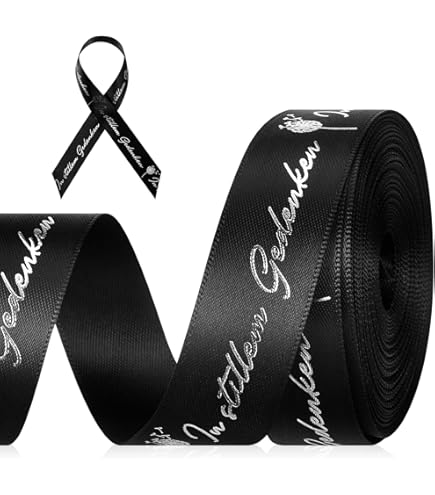 CaPiSo 14 x 20 cm Fiocchi già Pronti Senza Artigianato, Fiocco in Raso, Fiocco in lutto, Fiocco per Auto, Fiocco per Tomba, Tomba, Fiocco per Corona funebre, Corona in lutto, Fiocco per