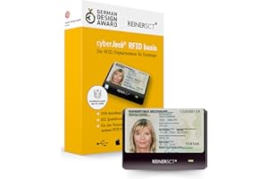 REINER SCT cyberJack RFID Basis I Chipkartenleser für kontaktlose RFID-Chipkarten I Kartenlesegerät für den neuen Personalausweis I Card Reader mit USB-Anschluss I eID Lesegerät