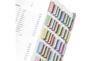 TASTETREASURE Pastel Colour Block Bible Tabs for Study, 90PCS Pre-Printed & Blank Index Tabs with Guide, Self-Adhesive Scripture Book Markers for Easy Navigation, "Trust in the Lord" Design