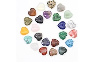 AUEIIKE 24 pezzi pietra preziosa, gemma a forma di cuore, cristallo pietra a forma di cuore, cuore decorazione pietra, pietra a forma di cuore, per decorazione artigianale e fai da te