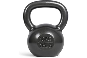 unycos - Pesa Rusa de Hierro Fundido, Kettlebell de 4 kg-20 kg | Revestimiento Duradero, Mango Amplio para Ejercicios y Entrenamientos de Musculación, Culturismo y Fitness, Gimnasio en Casa (Negro)