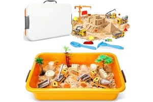 ZUSUZU Arena Magica Para Niños,Arena Juguetes Mágica,Arenas Magicas con Arenero,Castillo,Vehículo de Construcción,Juego Arenas Magicas,Playa Juegos Coche,Regalo para 3 4 5 6 7 8Años