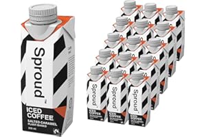 SPROUD Salted Caramel Latte - Fairtrade Iced Coffee and plant-based milk, low sugar, low carb, high protein made with pea protein (15 x 250ml)