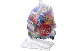 Bag it Plastics Heavy Duty Clear Recycling Bin Bags (Pack of 50) - 140 Gauge Strong Bin Liners, Clear Bin Bags for 40L-90L Bins, Ideal for Recycling and Waste - Refuse Sacks 18” x 29” x 39”