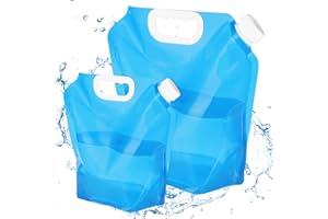 flintronic 2PCS Bolsa de Agua Potable, 5/10 L Bidón de Agua Potable Plegable Portátil con Tapa densa, Lata De Agua Plegable, Sin BPA, para Viaje, Acampar, Senderismo, Picnic, BBQ