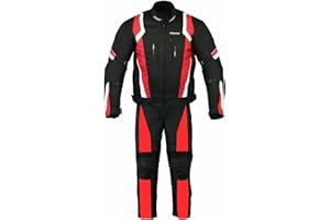 RKsports Mens Motorbike Motorcycle Trouser and Jacket Suit Combo Red Yellow Blue Black